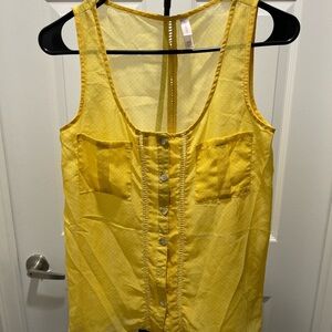 🛑 Xhilaration Yellow Polka Dot Tank Top